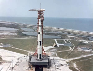 Kennedy Space Centre Gallery: Apollo 15 on the launch pad at Kennedy Space Center, Florida, USA, 1971.Artist: NASA