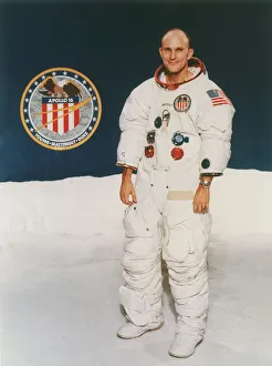 Apollo 16 Prints: Apollo 16 astronaut Thomas Mattingly in spacesuit, 1971