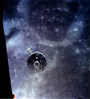 Apollo 16 Command and Service Module Over the Moon, 1972. Creator: Thomas Mattingly