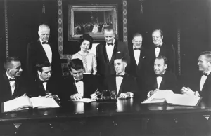Astronauts Gallery: Apollo 7 and 8 Crew in the White House, 1968. Creator: NASA