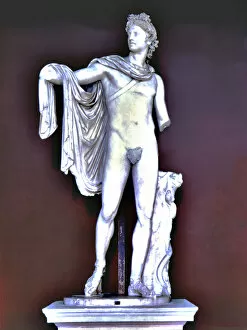 Belvedere Collection: Apollo Belvedere, Roman copy of the second century from a Greek original of the 6th century B
