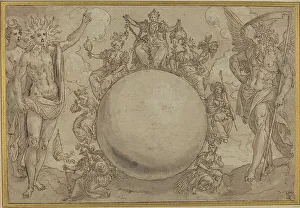 Marten De Vos The Elder Prints: Apollo, Diana, and Time with the Cyclic Vicissitudes of Human Life