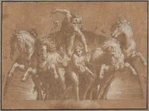 Charioteer Prints: Apollo Driving the Chariot of the Sun, 1544/45. Creator: Lelio Orsi