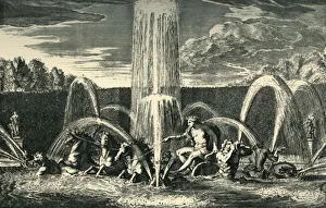 Brun Prints: The Apollo Fountain in the Gardens of Versailles, France, 1683, (1903). Creator: Unknown