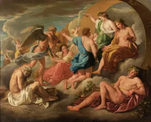 Apollo giving his chariot to Phaeton, after Poussin, between 1600 and 1699. Creator: Unknown