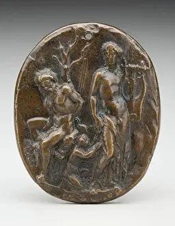 Hand Carved Prints: Apollo and Marsyas, 15th century. Creator: Unknown