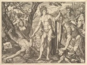 Corpse Prints: Apollo and Marsyas and the Judgment of Midas: at right Midas with the ears of an ass