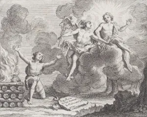 Caduceus Prints: Apollo, Mercury, and the Shepherdesses, Fable X in La Motte, Fables Nouvelles, 1719