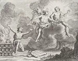 Cochin Charles Nicolas Gallery: Apollo, Mercury, and the Shepherdesses, Fable X in La Motte, Fables Nouvelles, 1719