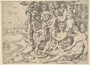 Maerten Van Hemskirk Gallery: Apollo and the Muses, 1549. Creator: Dirck Volkertsen Coornhert