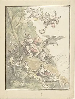 Apollo and the Muses on Parnassus, 1677-1755. Creator: Elias van Nijmegen