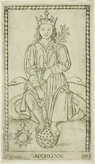 Mantegna Prints: Apollo, plate 20 from Apollo and the Muses, c.1465. Creator: Unknown