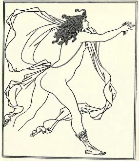Dryad Gallery: Apollo pursuing Daphne, 1896. Artist: Beardsley, Aubrey (1872?1898)