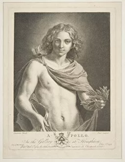 Simone Collection: Apollo wearing a mantle and holding a laurel branch and violin, 1784