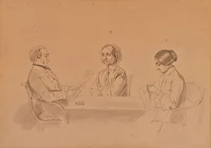 Images Dated 21st November 2017: Apollon Ivanovich Sytin (1795-1862) with his wife Louise and her sister, 1854