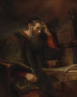 Thoughtful Gallery: The Apostle Paul, c. 1657. Creators: Rembrandt Harmensz van Rijn, Rembrandt Workshop