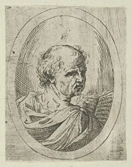 An apostle seen from behind and turning to the right, holding an open book, 1600-1640. Creator: Anon