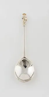Matthias St Prints: Apostle Spoon: St. Matthias, London, 1636 / 37. Creator: Unknown