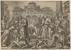 Sadeler Prints: The Apostles Distribute the Money to those in Need