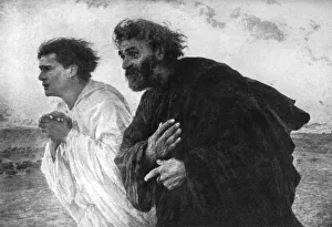 The Apostles Peter and John on the Morning of the Resurrection, 1926. Artist: Eugene Burnand