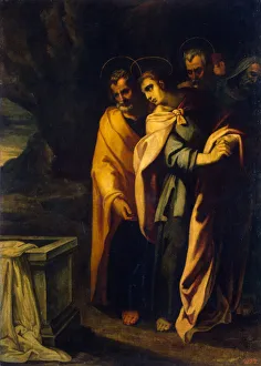 Apostles Collection: Apostles at the Tomb of Jesus, 1590s. Creator: Ribalta, Francisco (1565-1628)