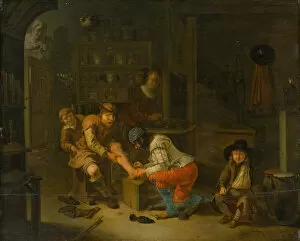 Drugstore Gallery: At the Apothecary, 1656. Creator: Lundens, Gerrit (1622-1686)