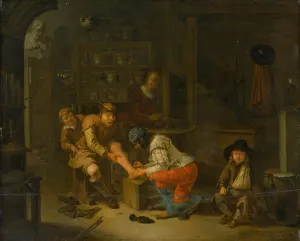 Visit Collection: At the Apothecary, 1656. Creator: Lundens, Gerrit (1622-1686)
