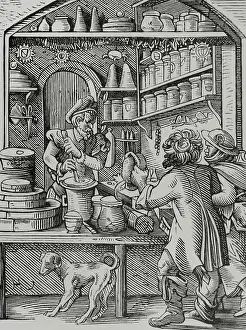 Store Prints: The Apothecary, 16th century, (1878). Creator: Unknown