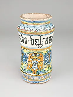 Apothecary Jar (Albarello), Siena, c. 1510 / 20. Creator: Unknown