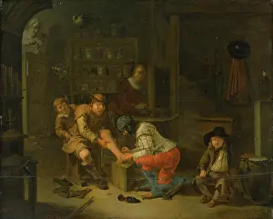 Pain Prints: At the Apothecary's, 1656. Creator: Gerrit Lundens