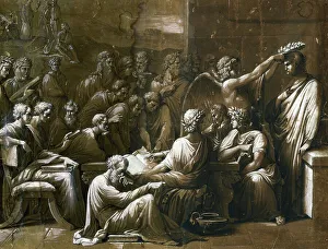 White Colour On Paper Prints: Apotheosis of Giambattista Bodoni, Early 19th cen. Creator: Bossi, Giuseppe (1777-1815)