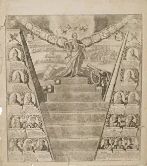 Copper Engraving Collection: The Apotheosis of Peters Military Glory, 1717. Artist: Pickaert, Pieter (ca 1670-1737)
