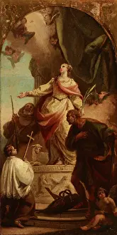 Glory Prints: Apotheosis of Saint Agnes, 1st half of 18th century. Creator: Unknown