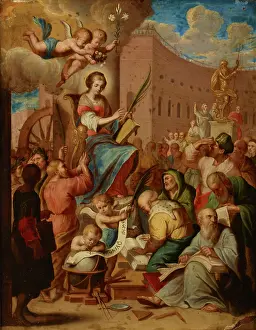 Branch Prints: Apotheosis of Saint Catherine, 17th century. Creator: Unknown