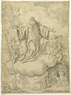 Wash Prints: Apotheosis of Saint Elias, n.d. Creator: School of Carlo Maratti Italian, 1625-1714