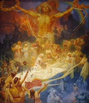 Apotheosis of the Slavs. Slavs for Humanity, 1926. Artist: Mucha, Alfons Marie (1860-1939) Apotheosis of the Slavs. Slavs for Humanity, 1926. Artist: Mucha, Alfons Marie (1860-1939)