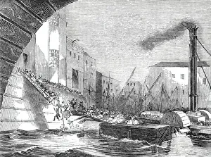 Steamboats Prints: Appalling accident at Blackfriars Bridge, 1844. Creator: Unknown