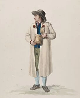 Overcoat Collection: Apparel - 'Habitant de la Paroisse de Wingåker'. Man in costume in full figure