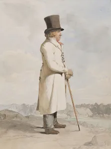 Nordic Museum Prints: Apparel - man in full figure in profile. Creator: Otto Wallgren