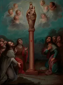 Saint James Gallery: The Apparition of the Virgin of El Pilar to St. James, 1773. Creator: Nicolas Enriquez