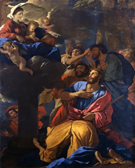 Santiago Matamoros Prints: The Apparition of the Virgin to St James the Great, c1629-1630. Artist: Nicolas Poussin