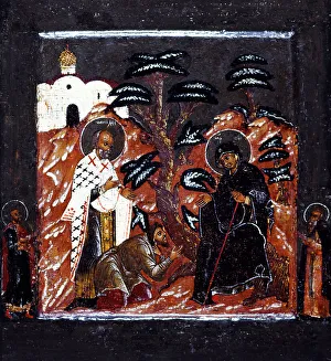Apparition of the Virgin at Youritch. Creator: Russian School