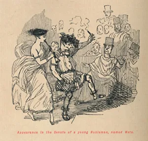 Patrician Prints: Appearance in the Senate of a young Nobleman, named Meto, 1852. Artist: John Leech