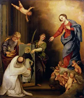 Dominican Prints: Appearance of Virgin to a Dominican Monk in Soriano