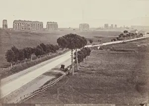 Claudius Prints: The Appian Way and Ruins of the Aqua Claudio, late 19th century. Creator: Unknown