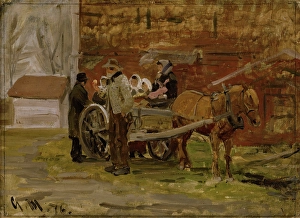 Gerhard Morgenstjerne Munthe Prints: The Apple Cart, 1876. Creator: Gerhard Munthe