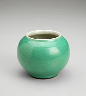 Overglaze Prints: Apple-green water pot, 1700s. Creator: Unknown