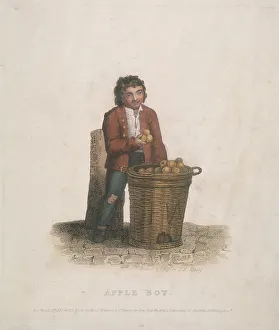 Busby Prints: Apple seller with a large basket of fruit, 1820. Artist: Thomas Lord Busby