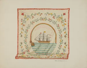 Campbell Gerke Rose Prints: Applique Bedspread, c. 1940. Creator: Rose Campbell-Gerke