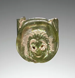 Olive Green Prints: Applique with a Comic Mask, 1st century A.D. Creator: Unknown